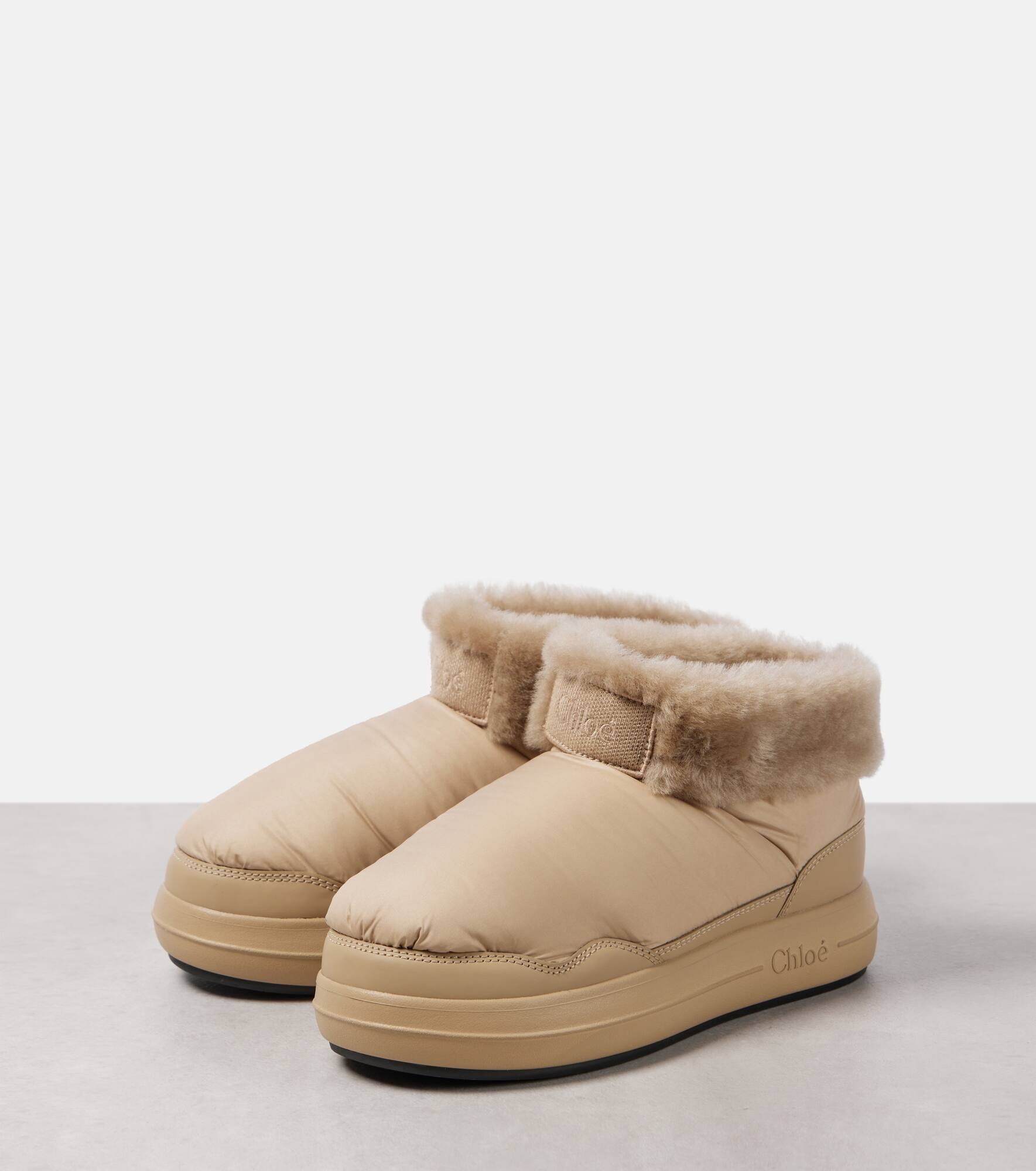 Polar shearling-trimmed ankle boots - 3