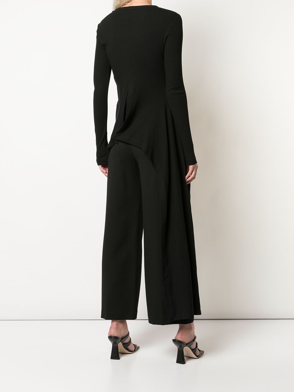 long sleeve split apron T-shirt - 4