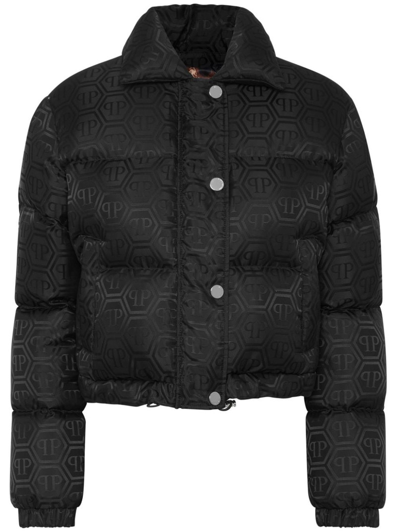 monogram cropped puffer jacket 1
