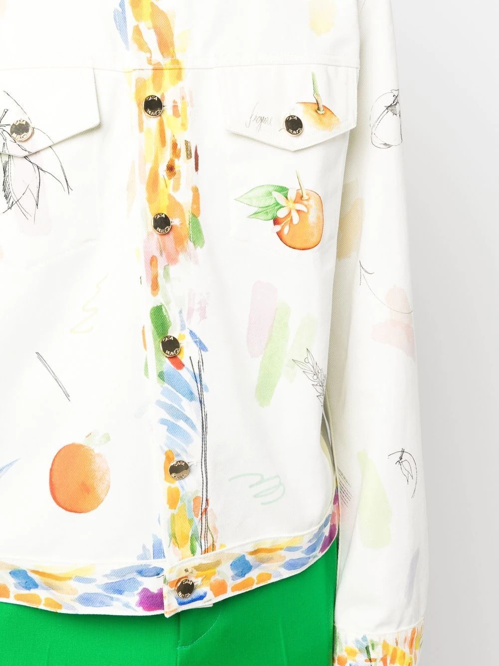 fruit-print cotton jacket - 5