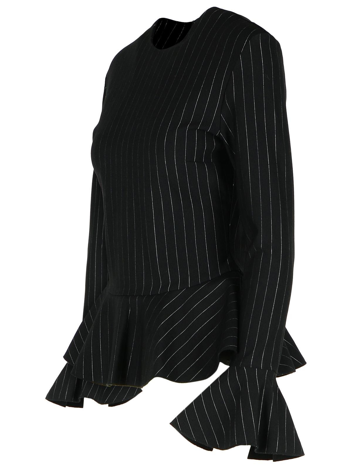 Ganni 'Peplum' Black Viscose Blend Blouse Women - 2