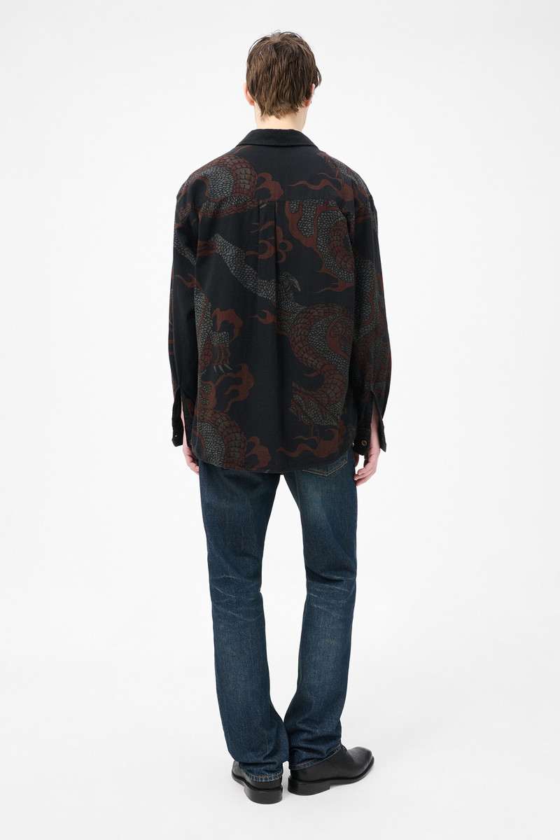 Above Shirt Brown Abstract Snake Print 6