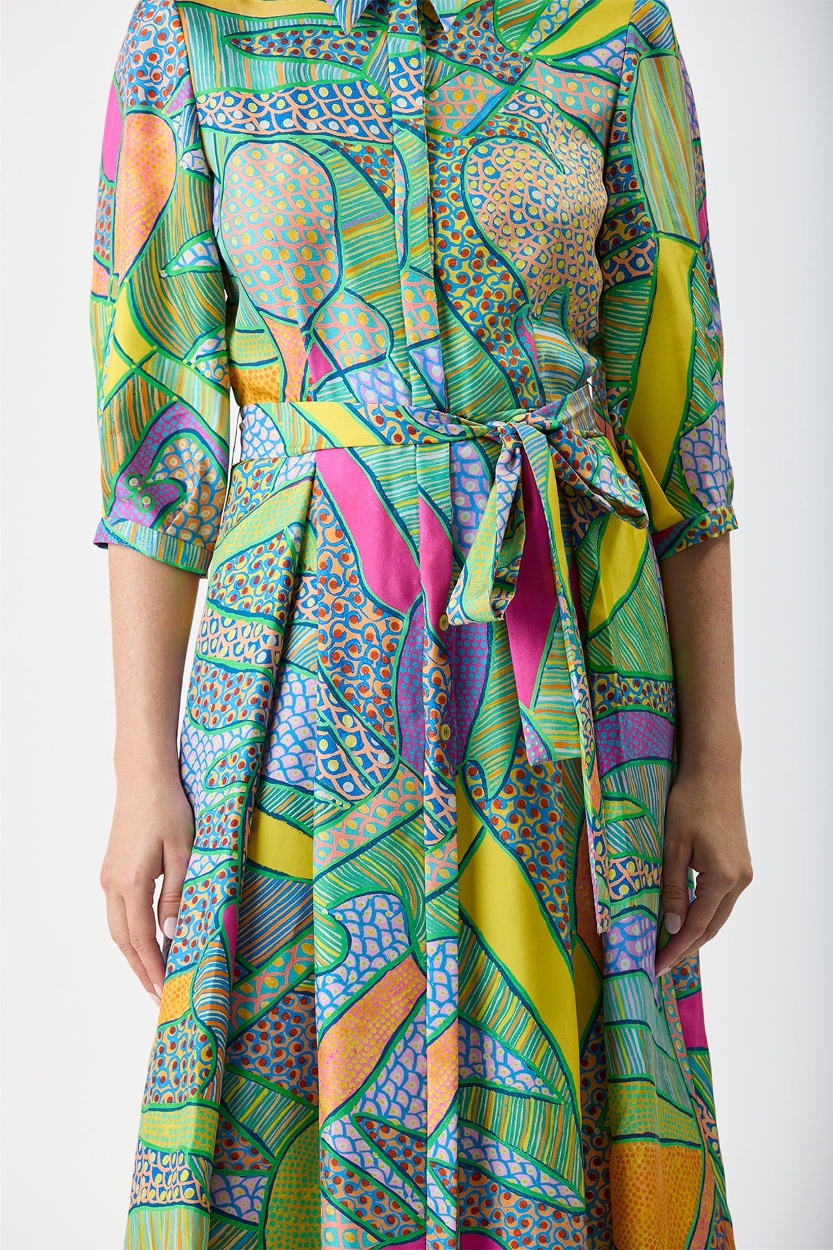 Andy Dress in Printed Silk - 5