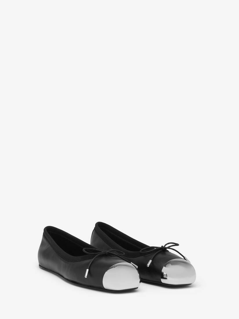 Punk Ballet Flat in Black/silver - 2