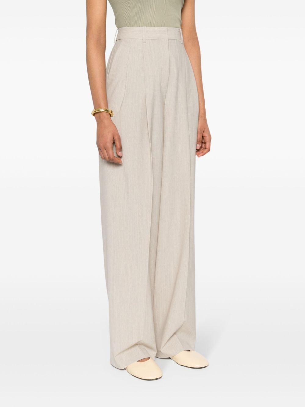 pleated wide trousers - 3