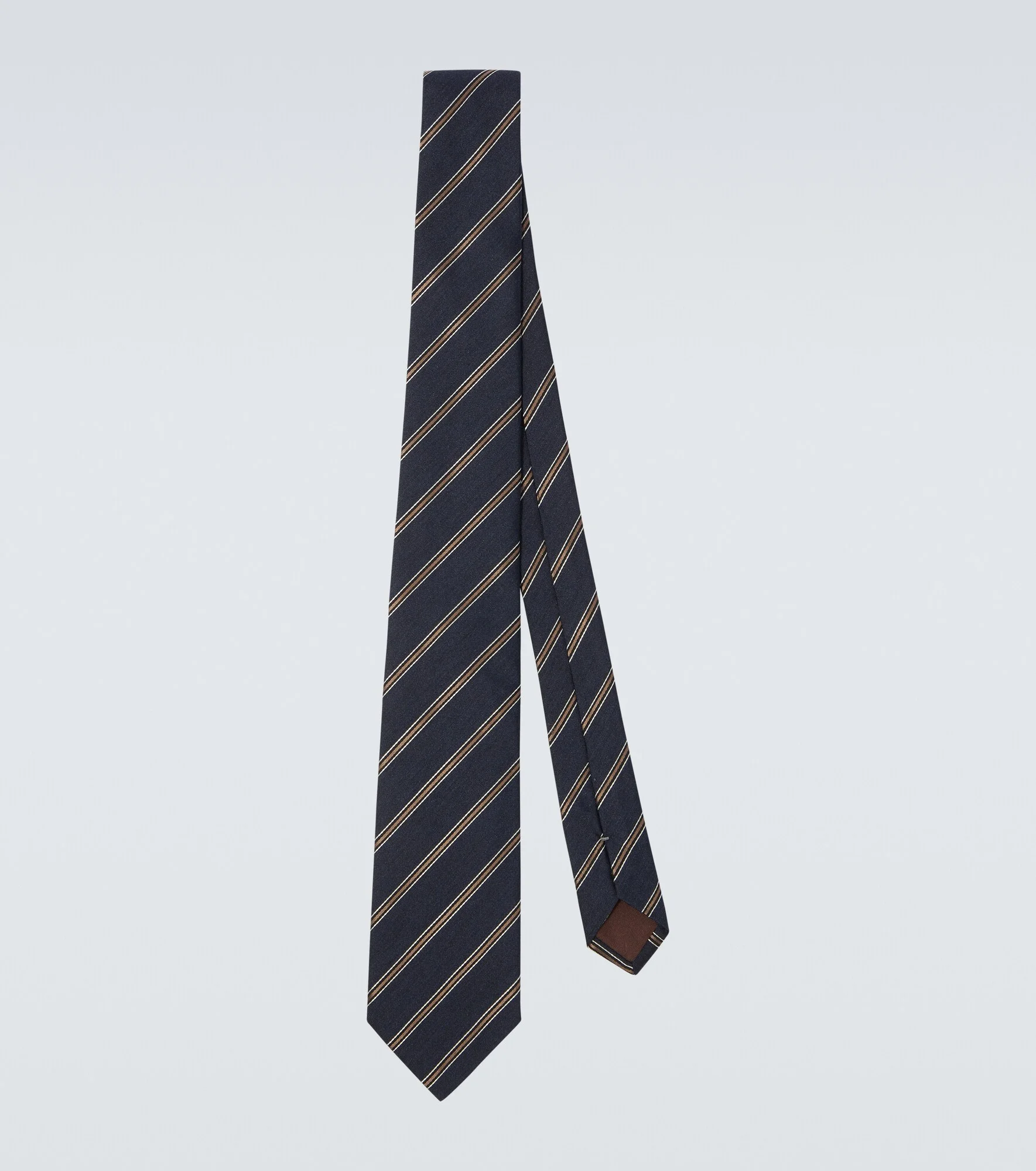Striped silk and wool tie - 1