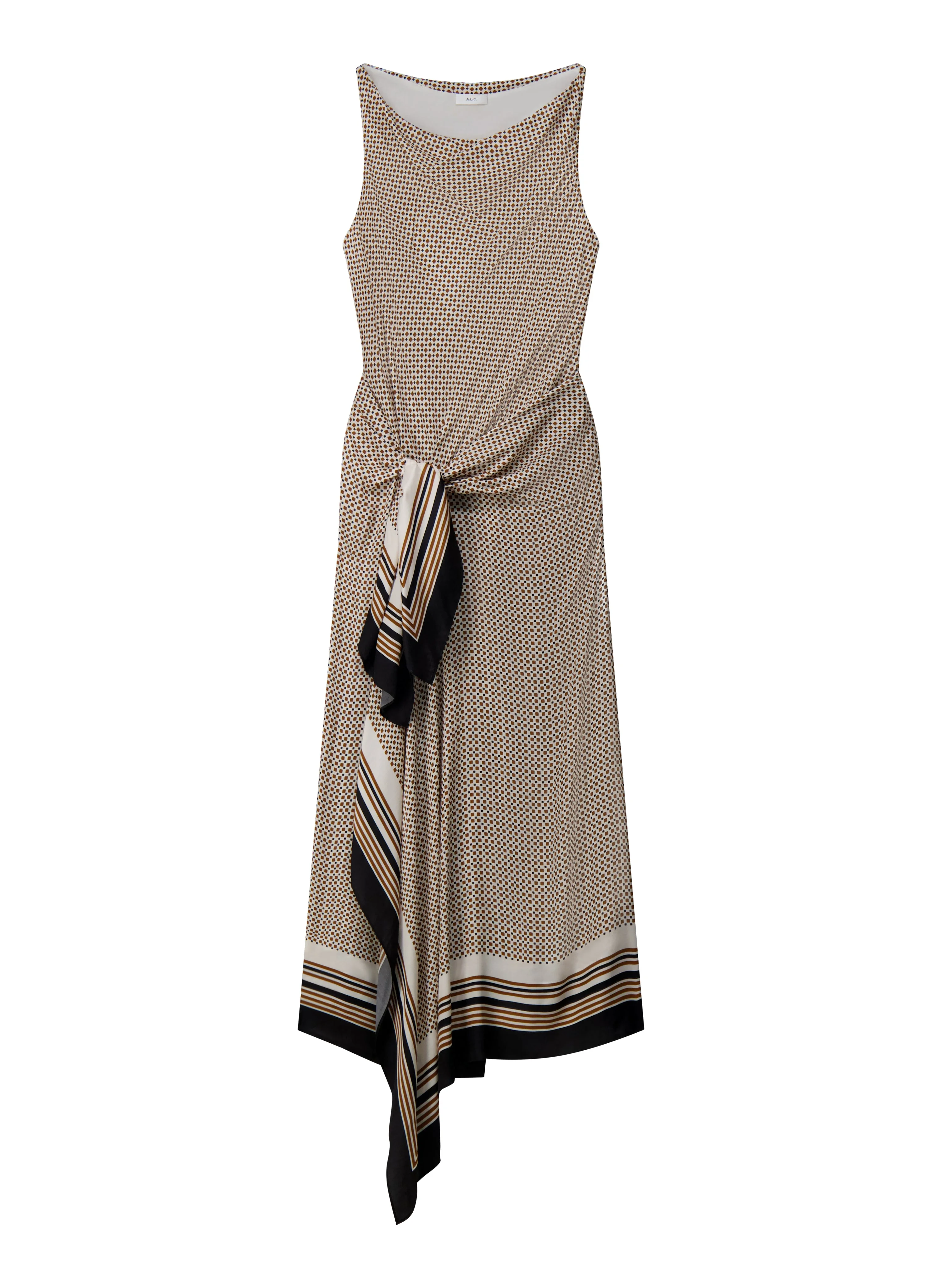 Aliana Scarf Print Midi Dress - 1