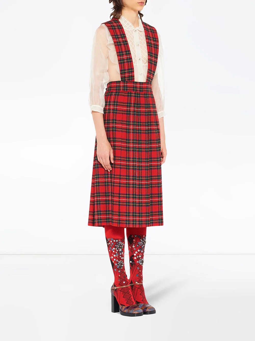 plaid mid-length dress - 3