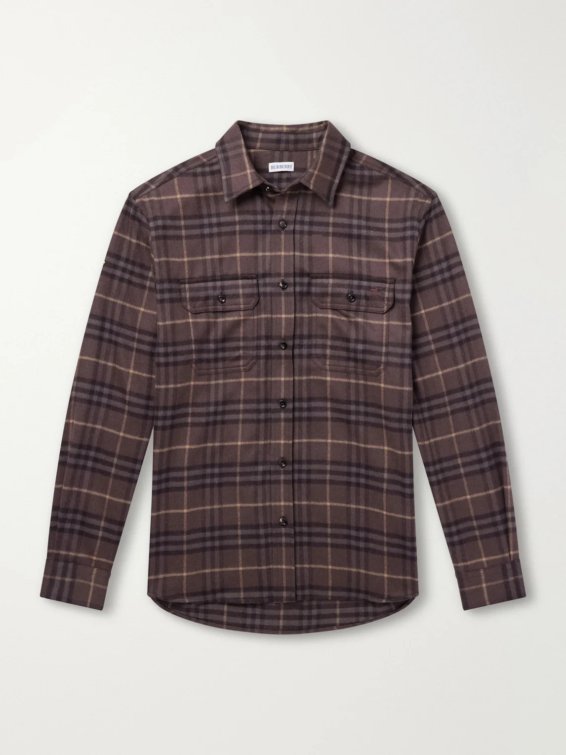 Checked Wool-Twill Flannel Shirt - 1