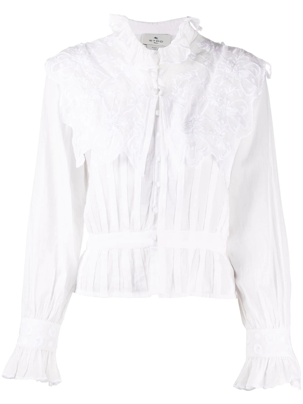 embroidered lace shirt - 1