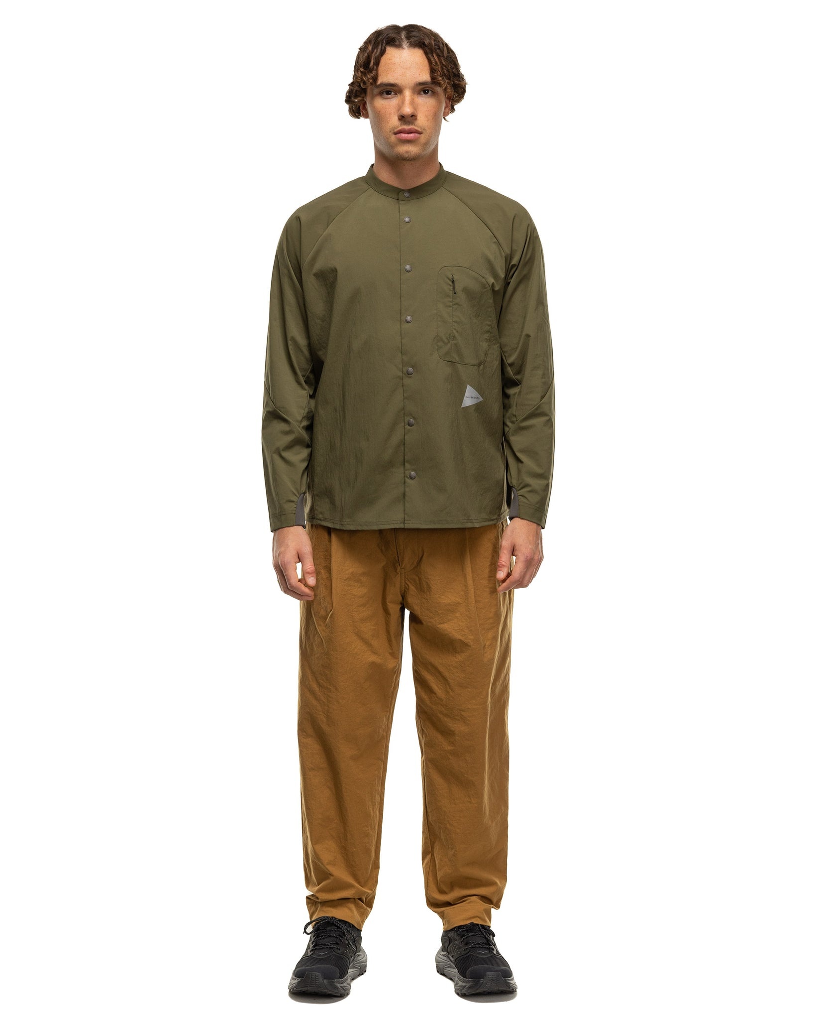 And Wander Nylon Chino Tuck Tapered Pants Brown