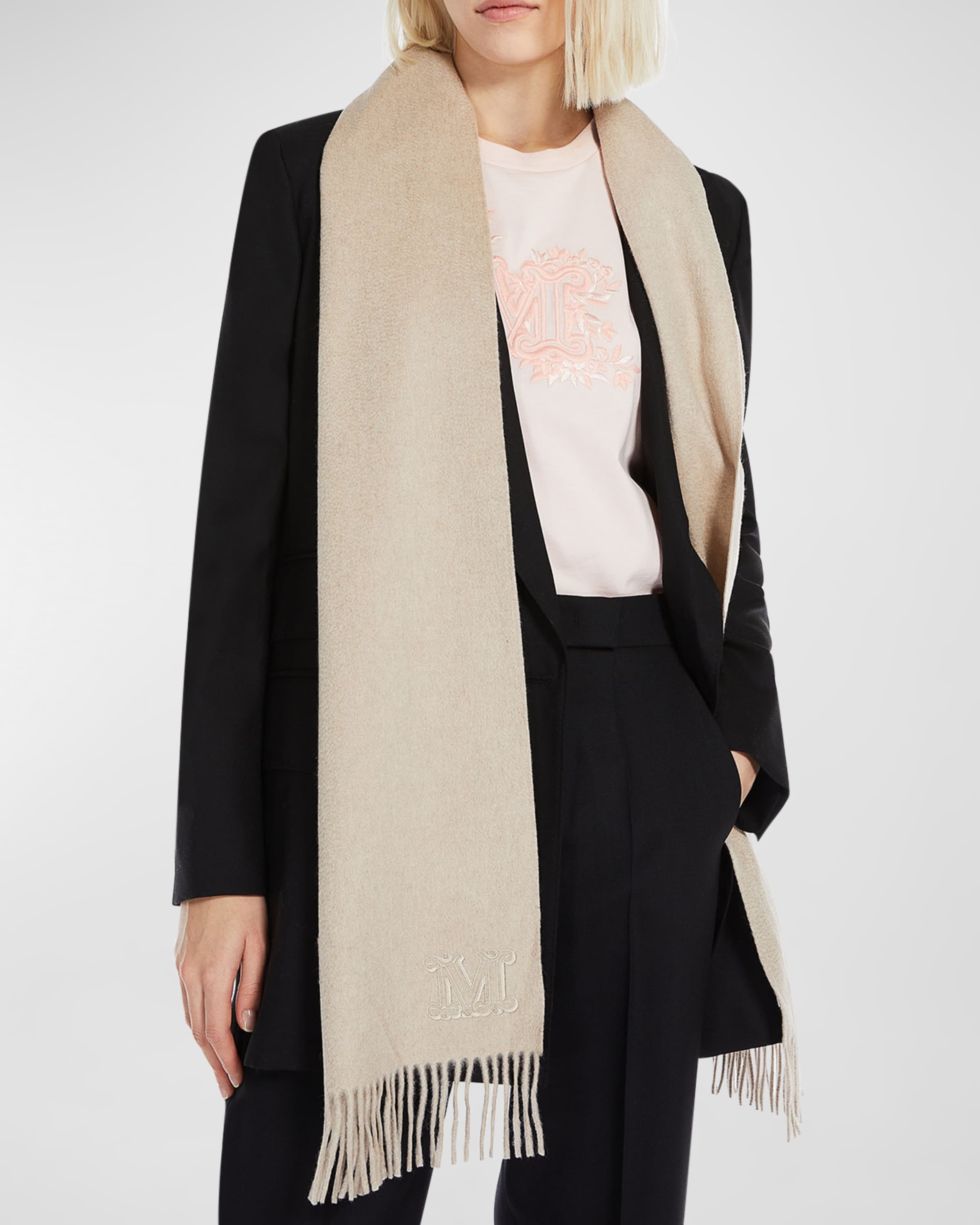 WS Dalia Beige Cashmere Stole - 1