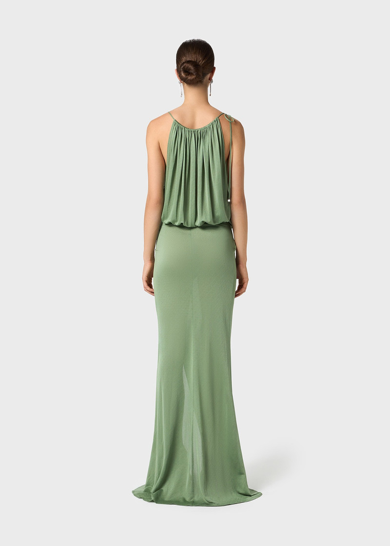 JERSEY LONG DRESS WITH DRAPES 4