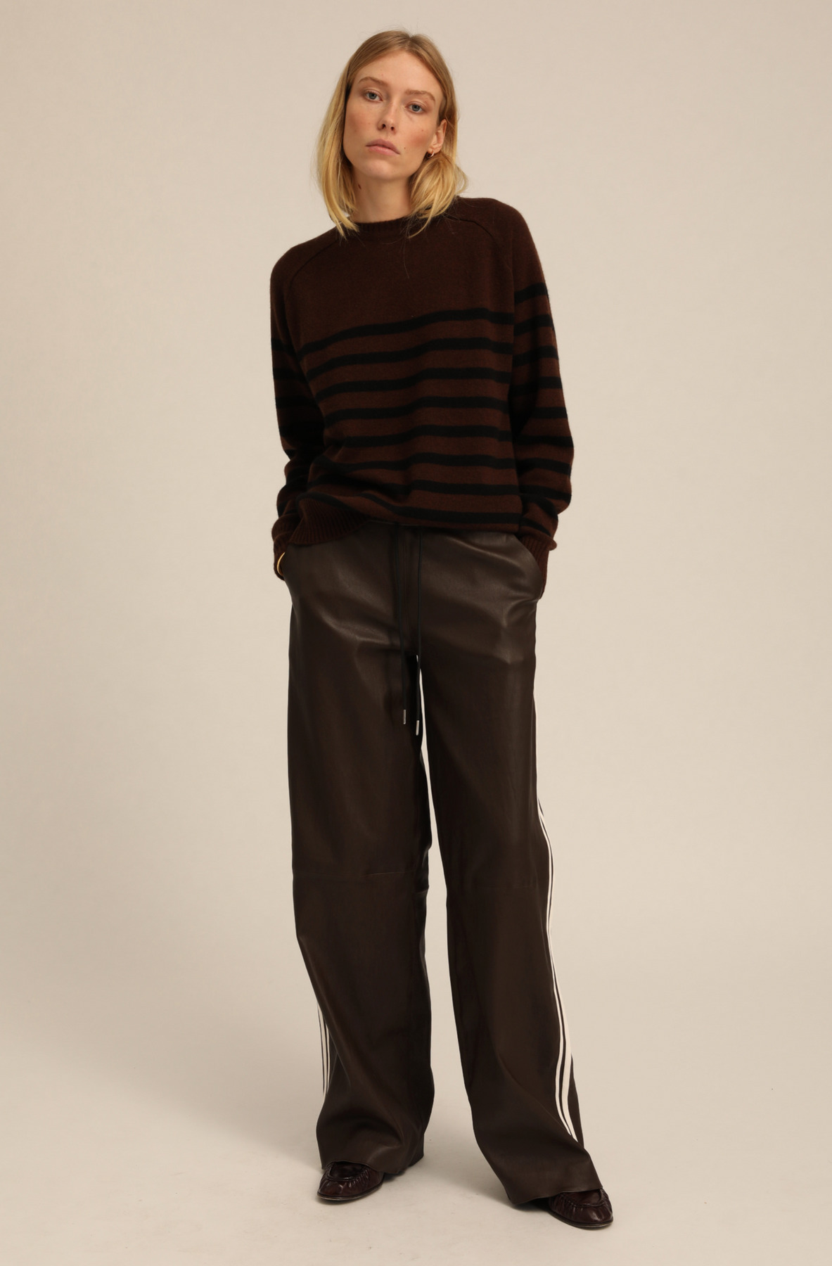 AMERICANO STRIPED CASHMERE CREWNECK - 6