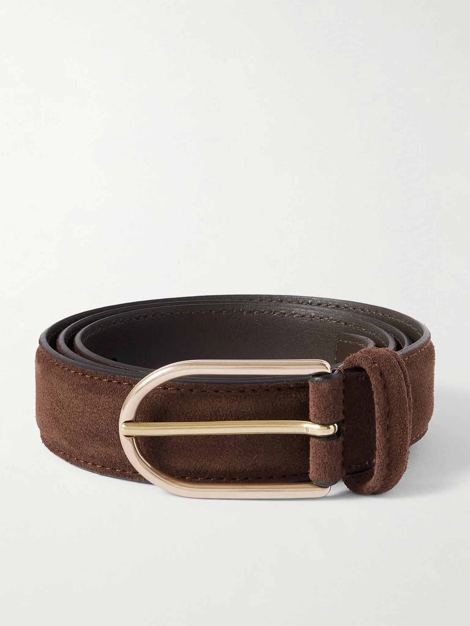 3cm Suede Belt Brown - 1