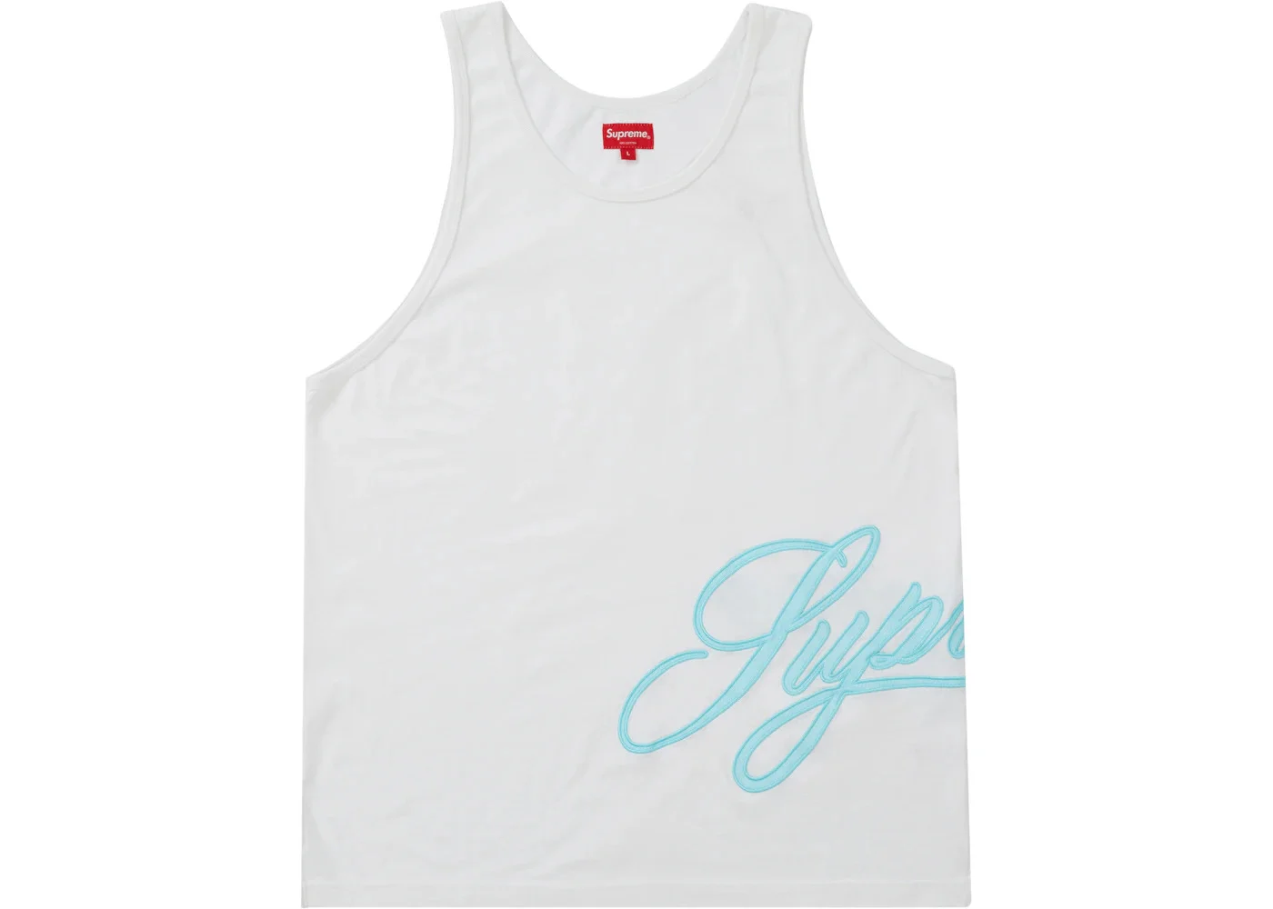 Supreme Mesh Script Tank Top White - 1