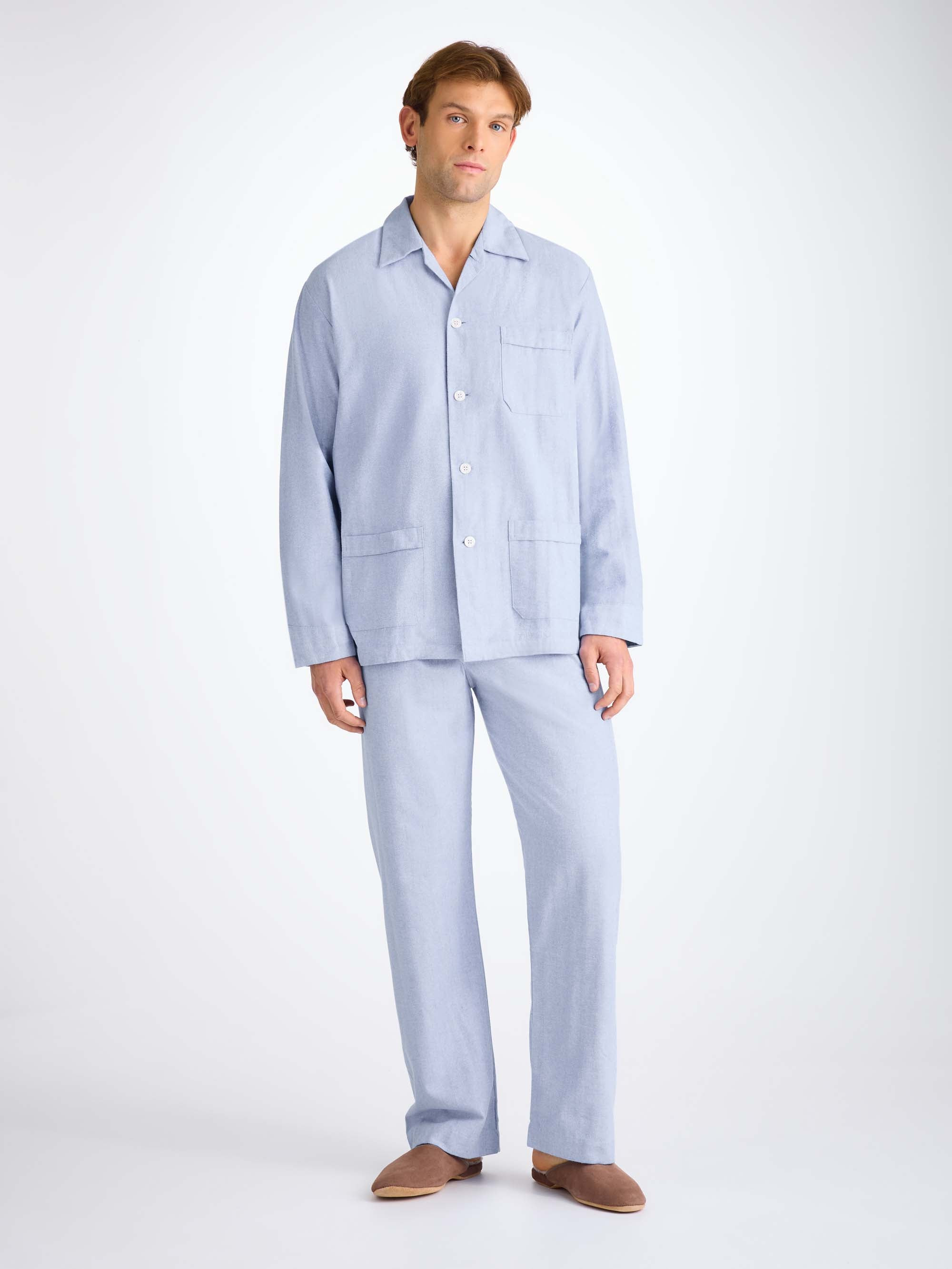Men's Classic Fit Pyjamas Arran 24 Brushed Cotton Blue - 3