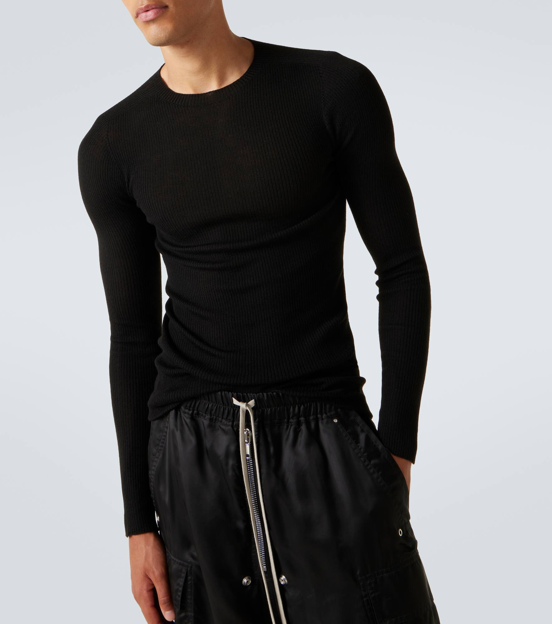 Ribbed-knit virgin wool sweater - 5