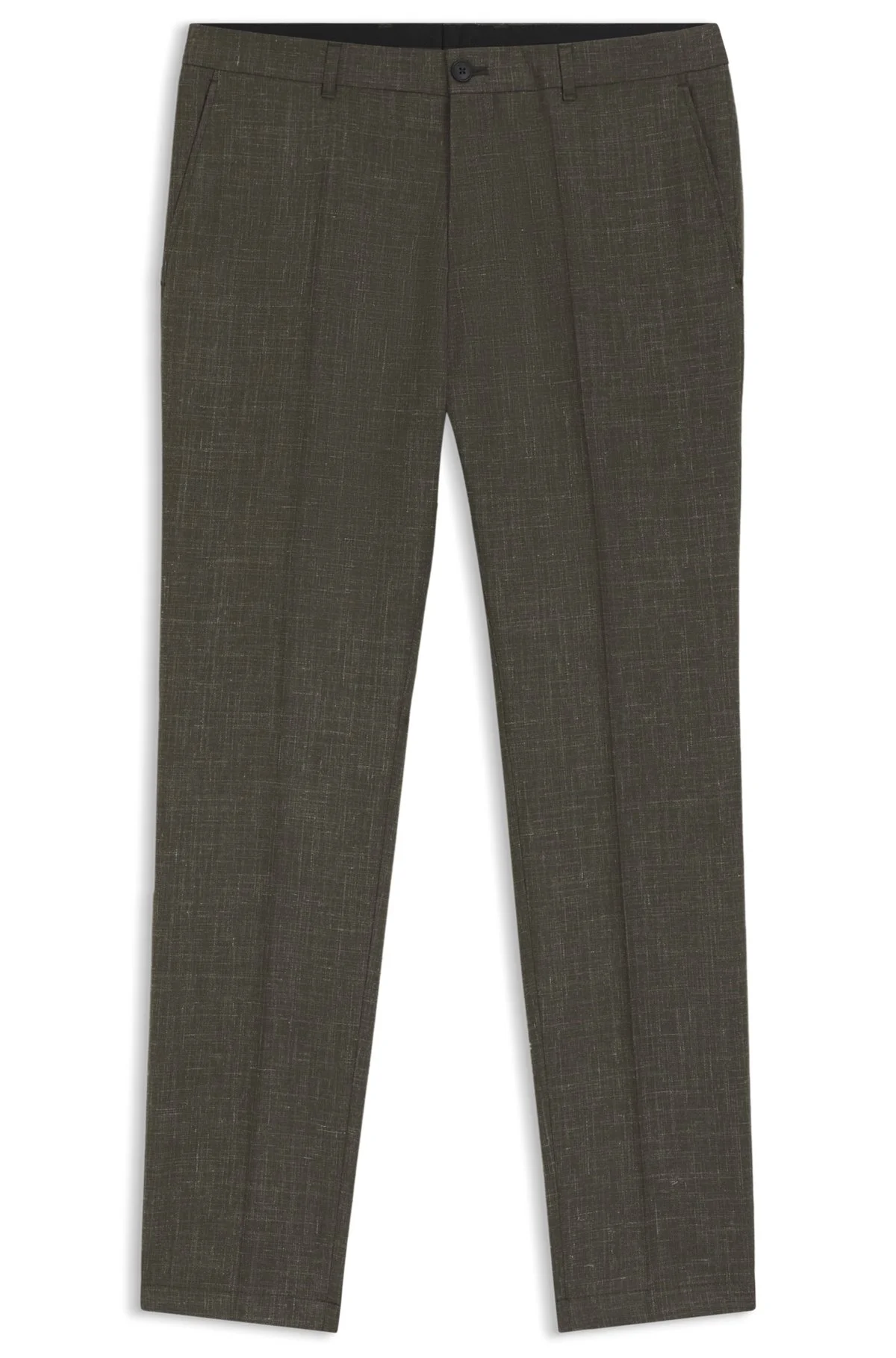 SLIM-FIT PANTS IN VIRGIN WOOL AND LINEN - 1