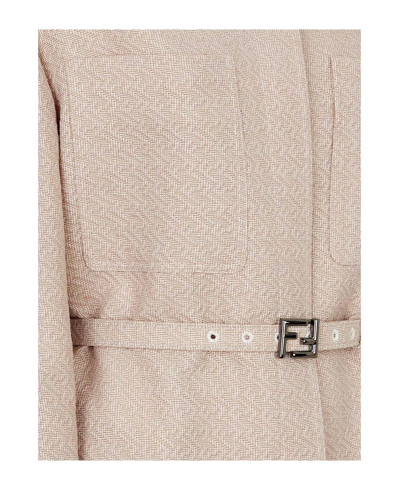 Ff Jacquard Belted Waist Jacket - 3