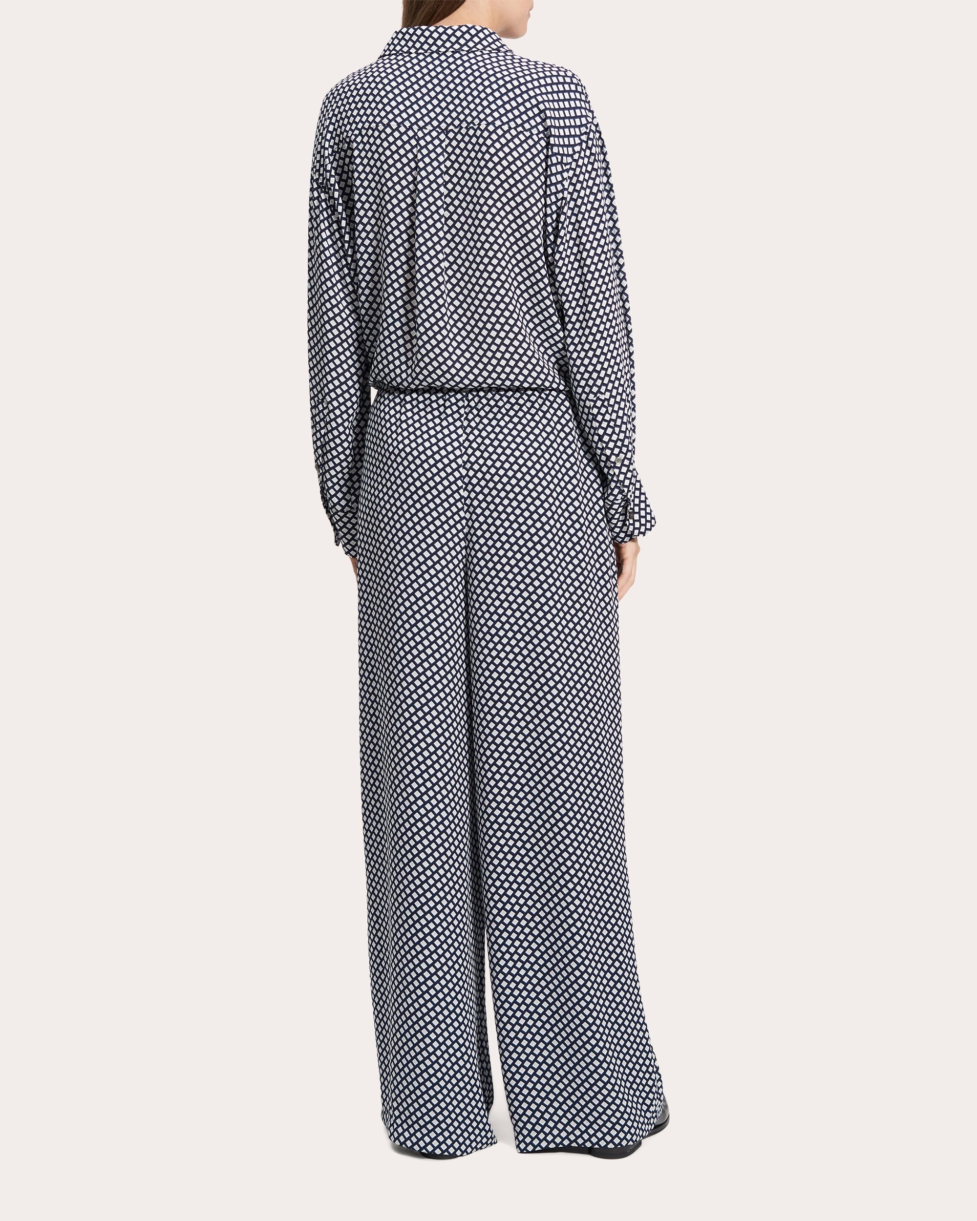 Geometric Drawstring Wide-Leg Pants - 4