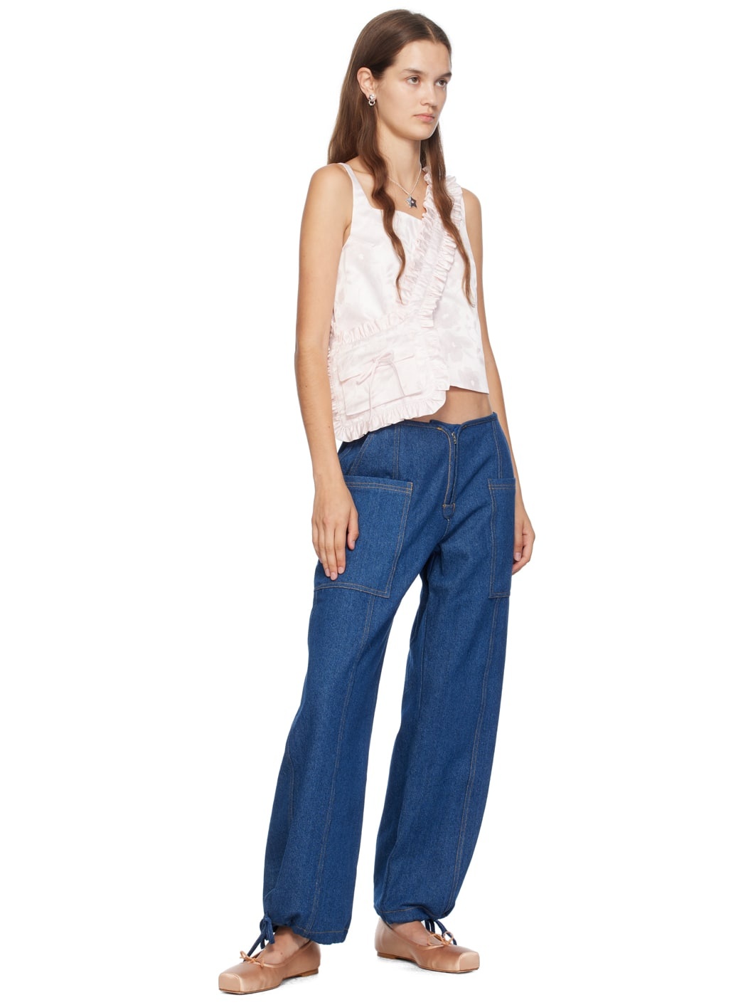 【関税込み】Sandy Liang インディゴ Tifosi ジーンズ SANDY LIANG Indigo Tifosi Jeans | REVERSIBLE