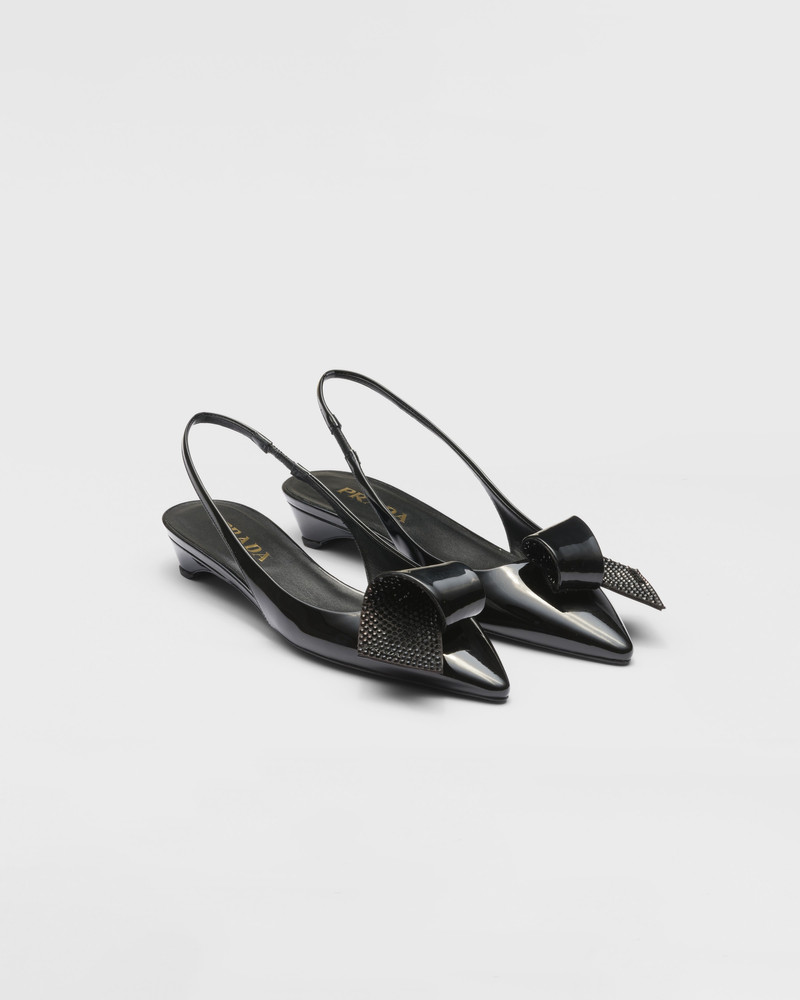 Patent leather slingback pumps 1