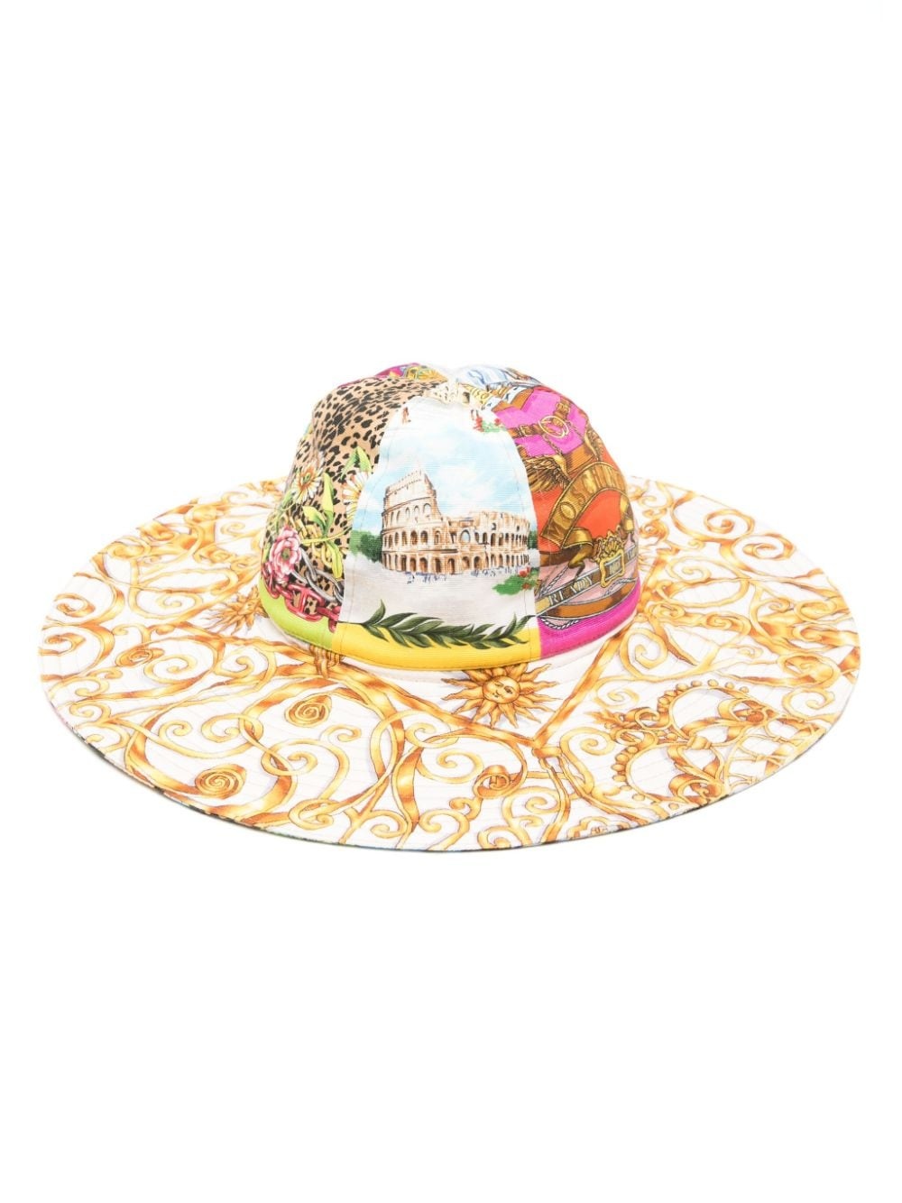 mixed-pattern cotton sun hat - 1
