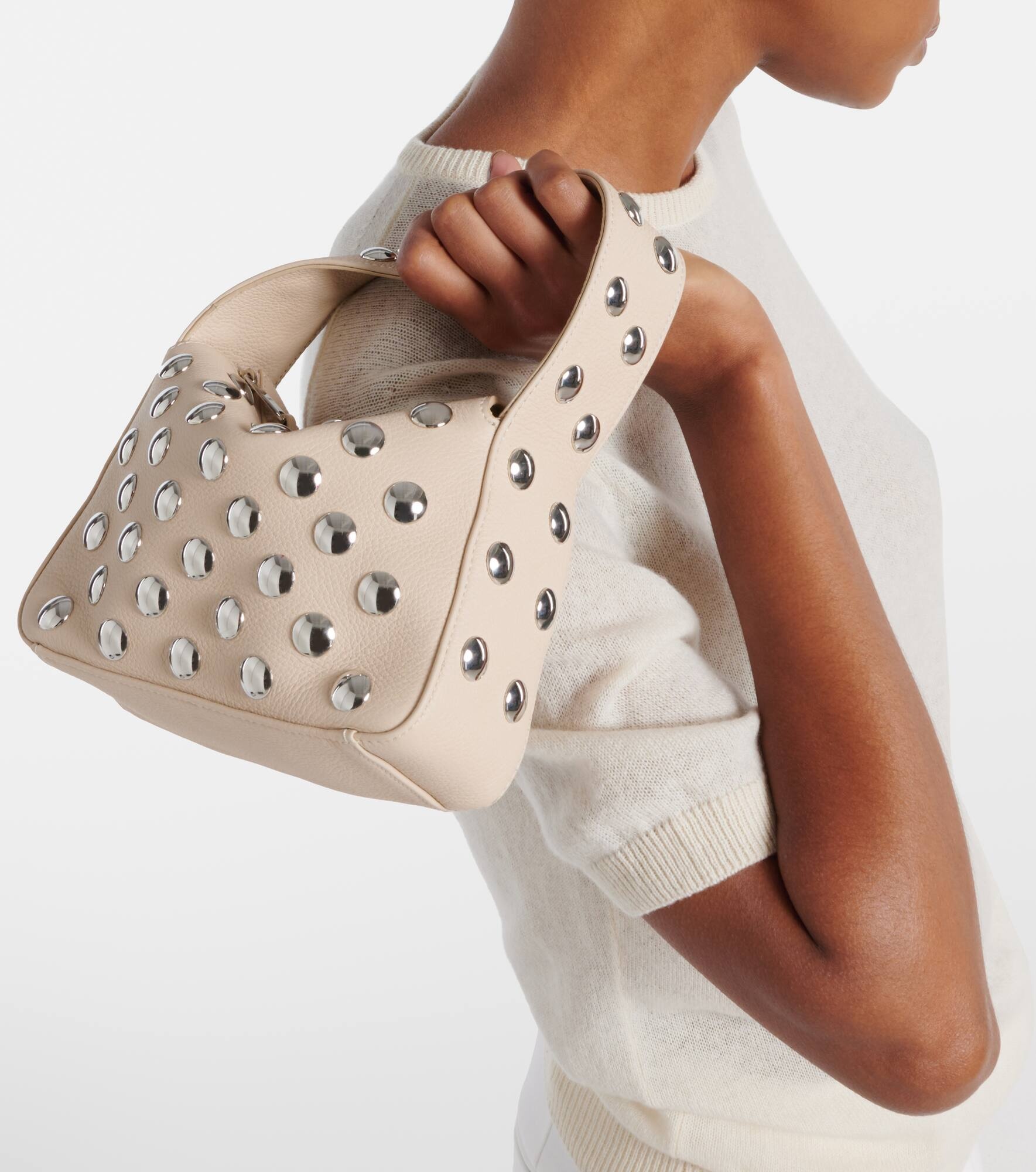 Elena Small studded leather tote bag - 2