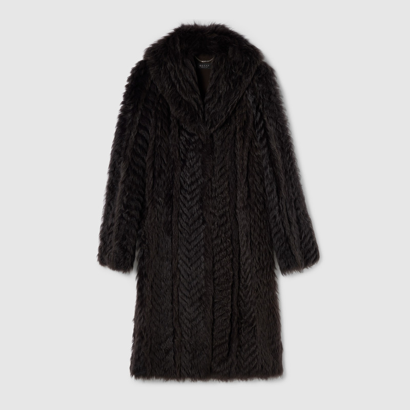 Soft long shearling coat 1