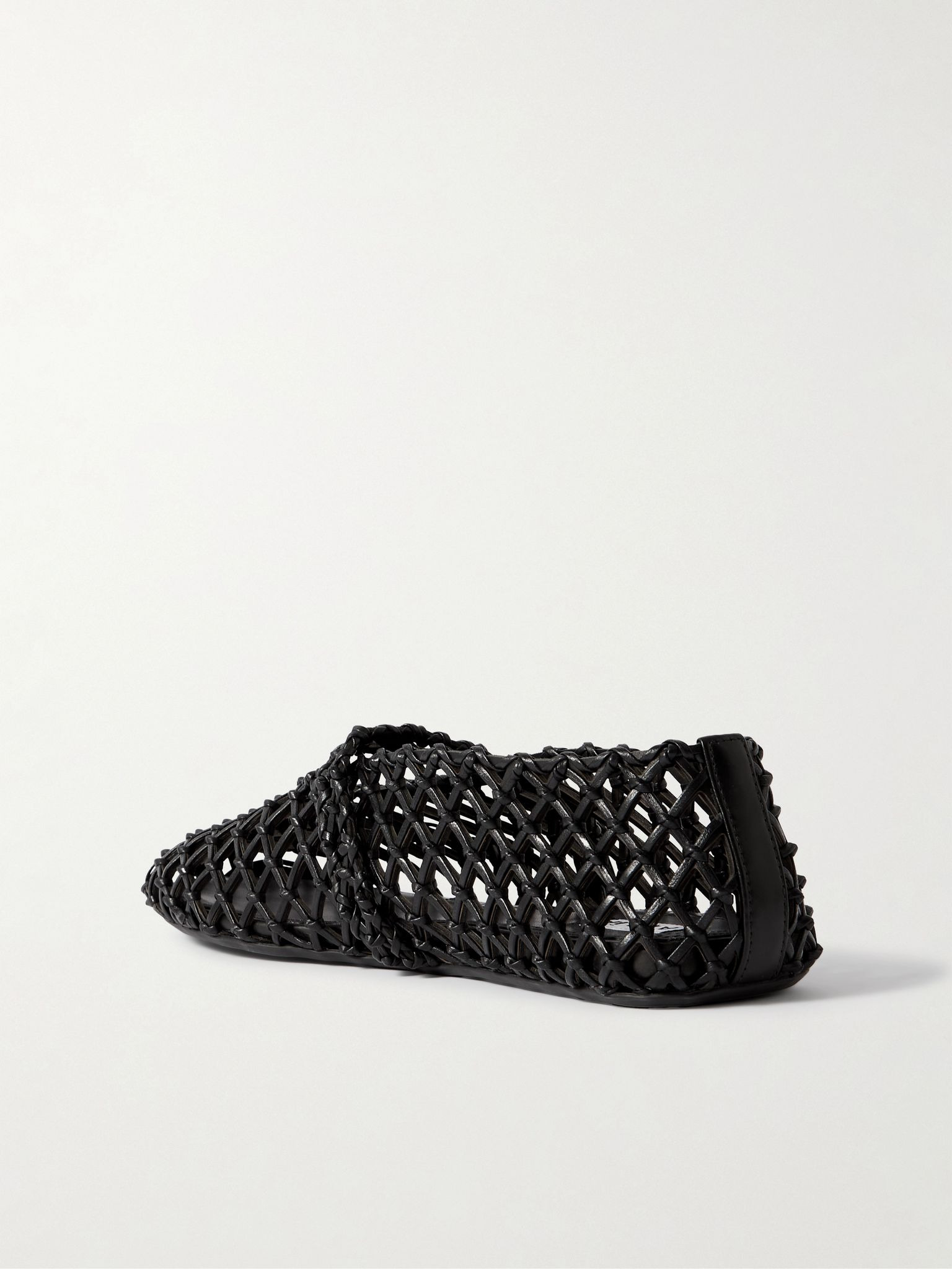 Woven leather ballet flats Black - 3