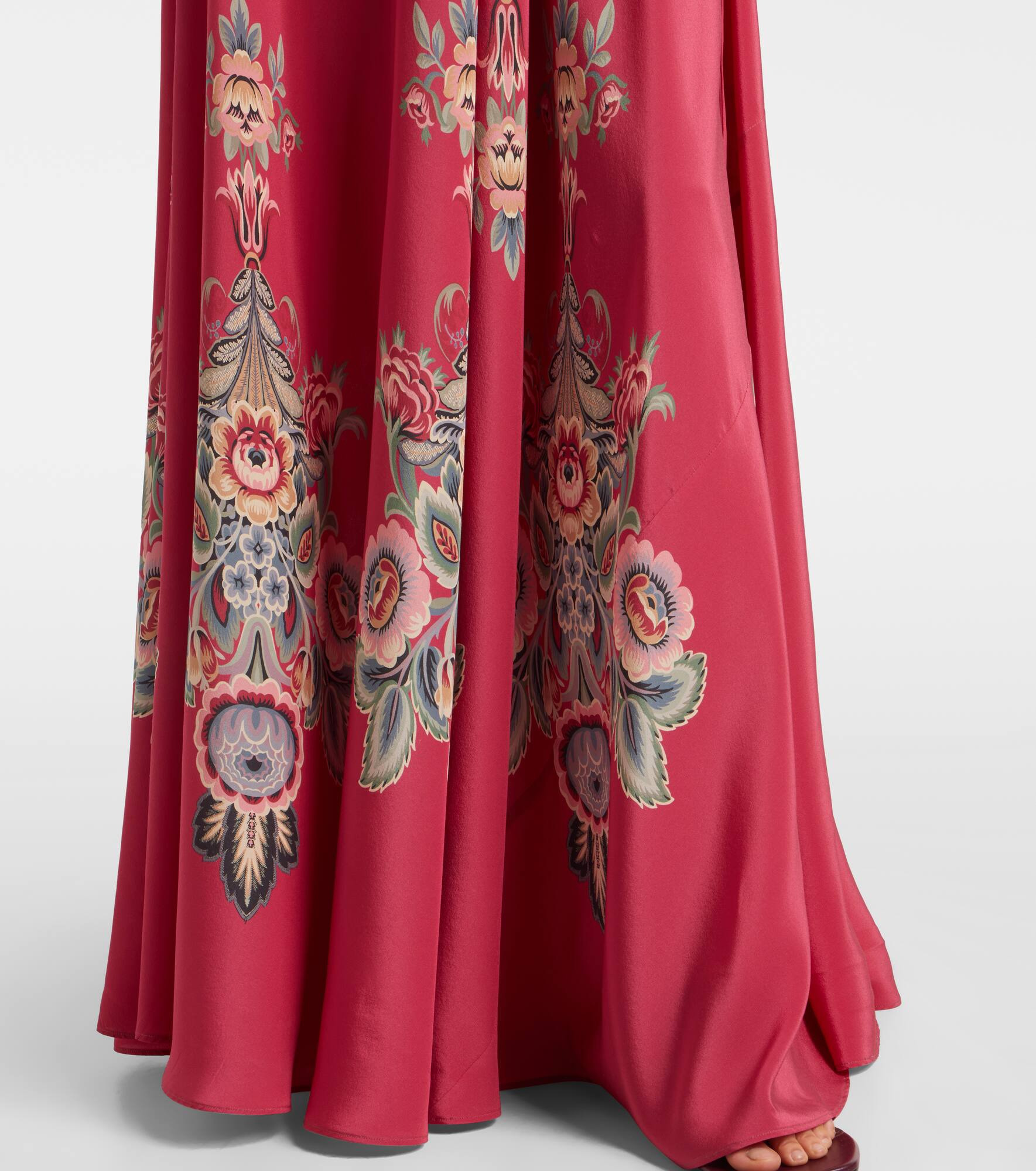 Belted printed silk maxi dress - 6