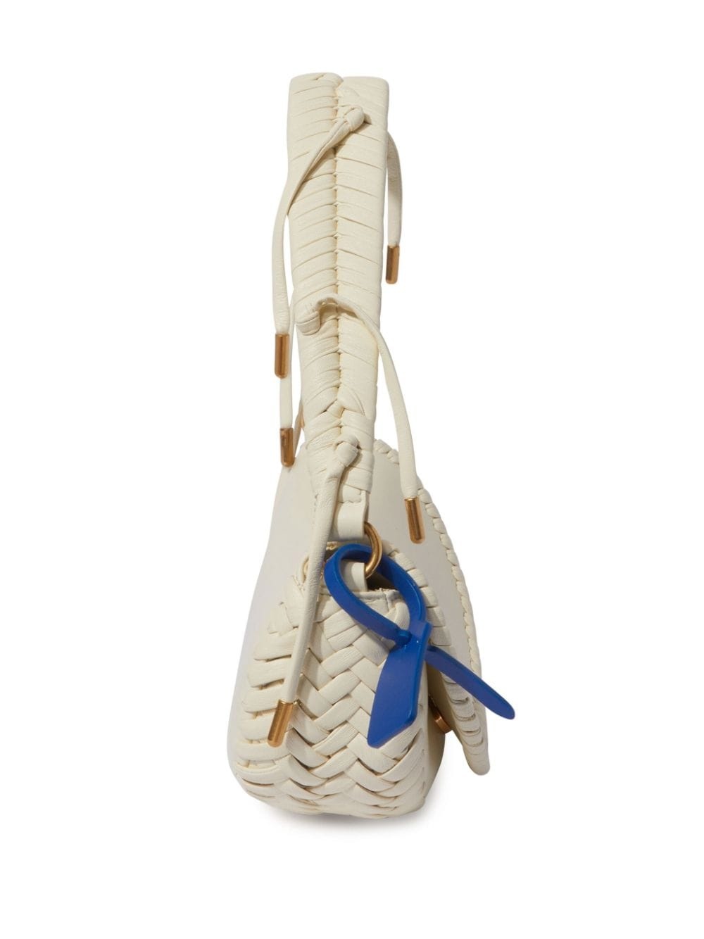 weaved leather shoulder bag - 4