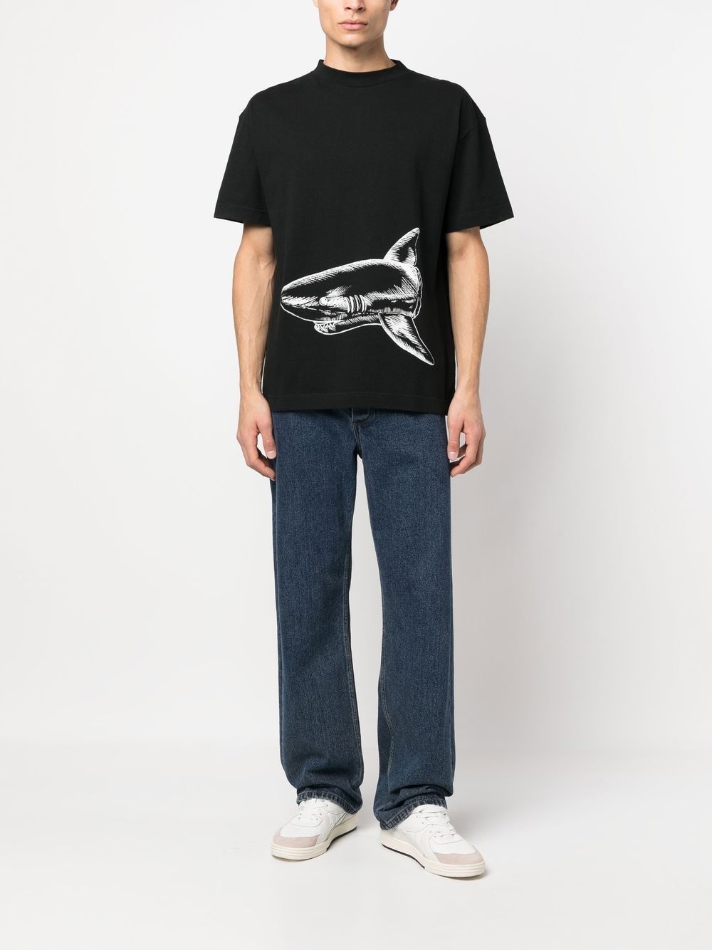 shark-print organic cotton T-shirt - 2