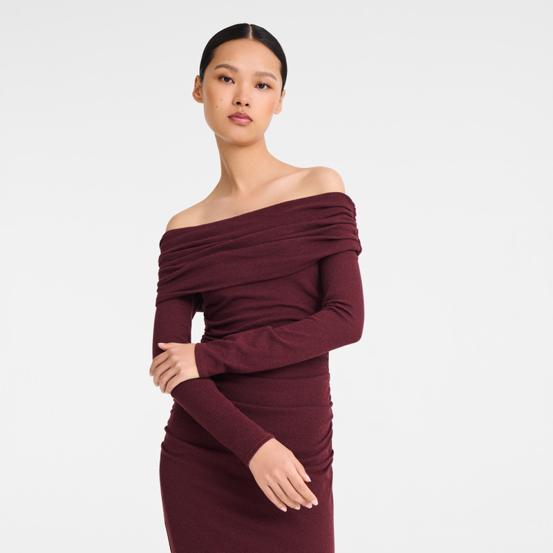 Long dress Burgundy - Crepe jersey 4