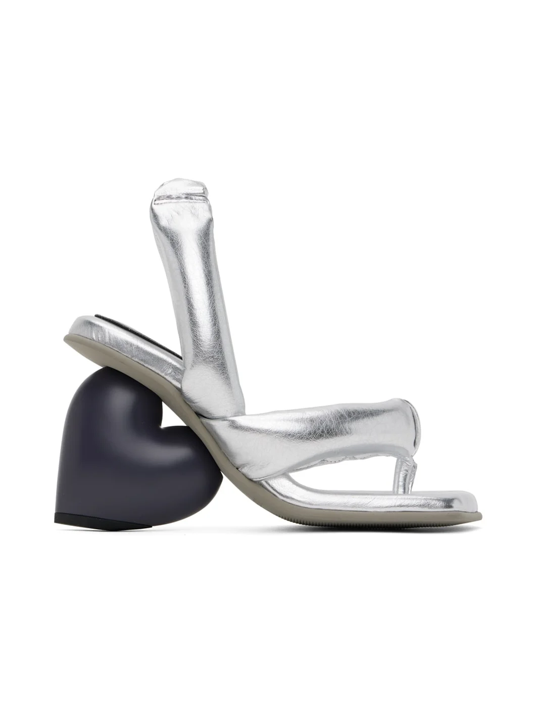 Silver Love Heeled Sandals - 1