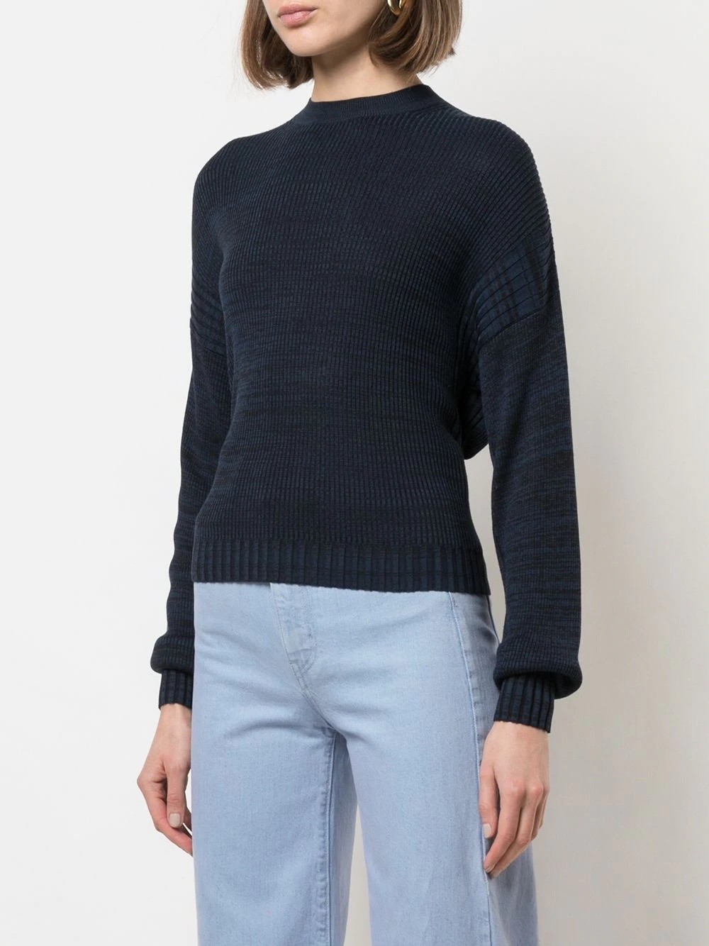 marl cut-out jumper - 3