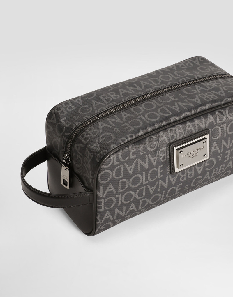 Coated jacquard toiletry bag 5