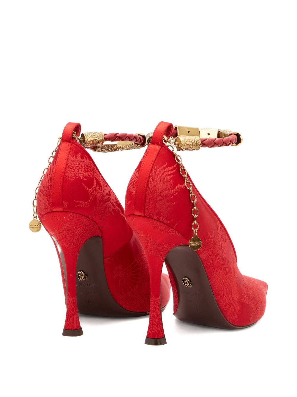 jacquard-motif jewel-strap pumps - 4
