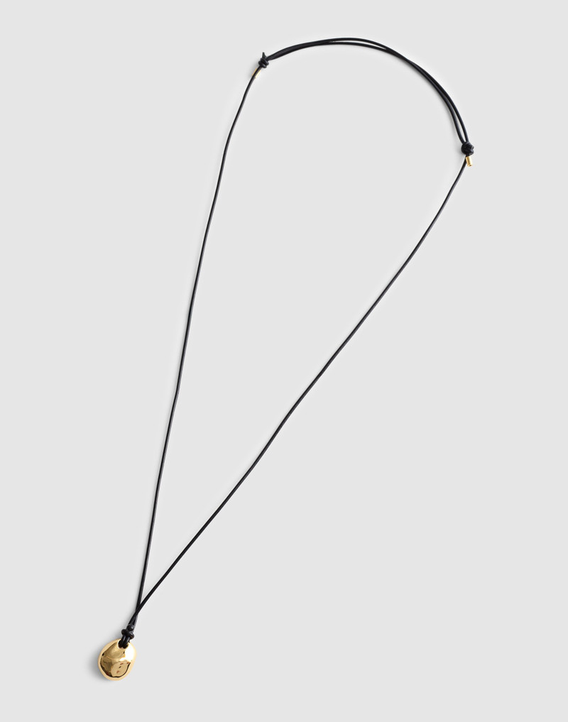 Sculptural Pendant Leather Necklace 3