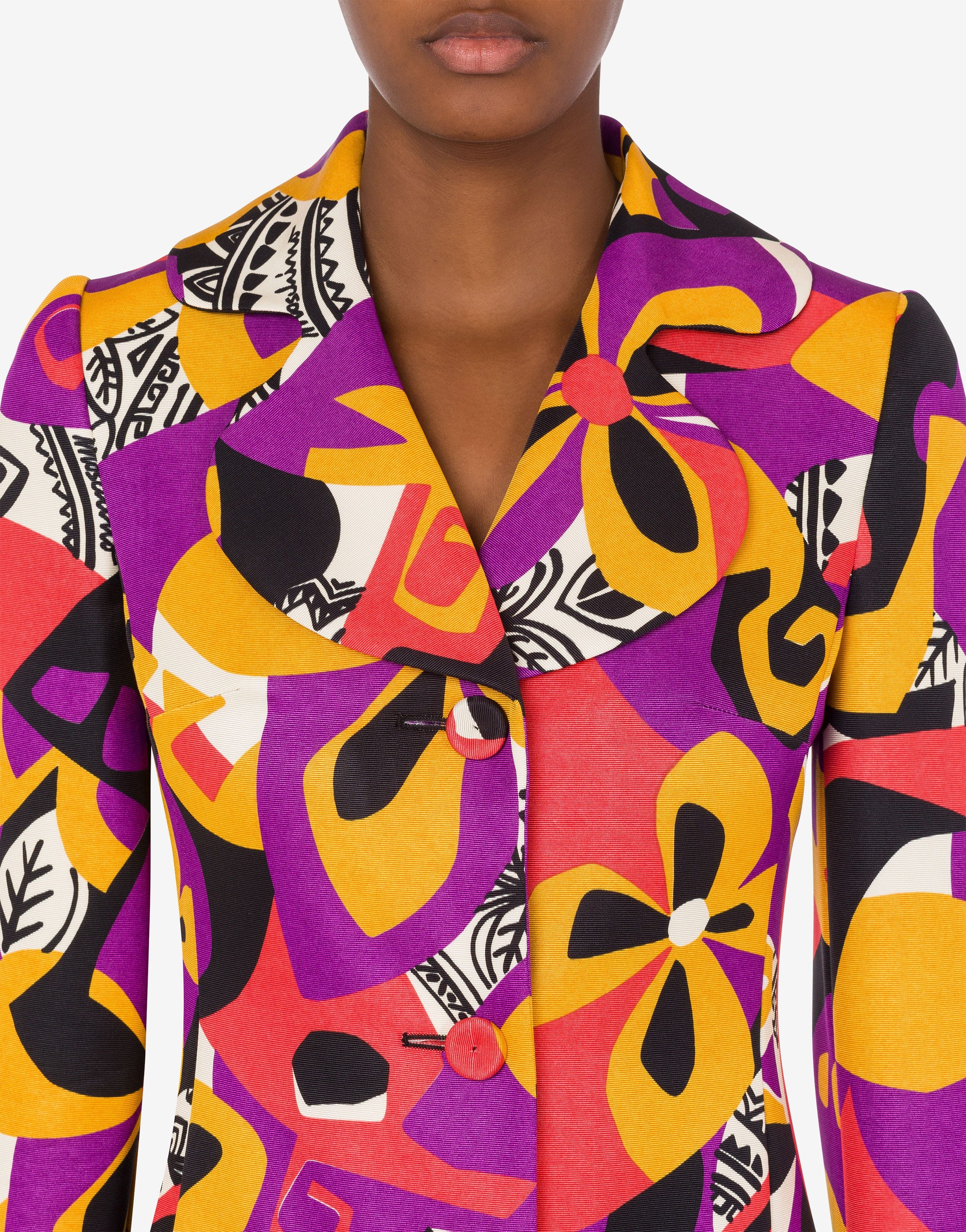 GEOMETRIC PRINT OTTOMAN COAT - 4