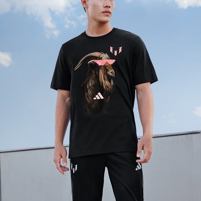 adidas X Messi GOAT Graphic SS T-Shirts 'Black' JD7127 - 3