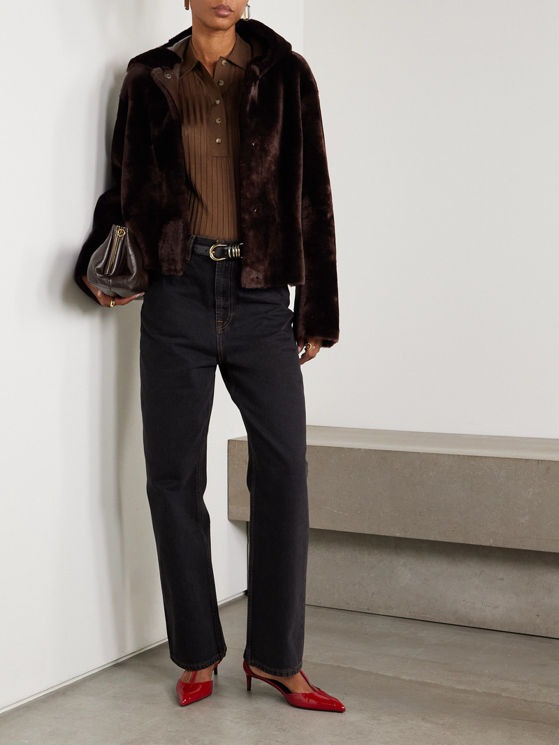 NOUR HAMMOUR Cooper Hooded Shearling Jacket outlook