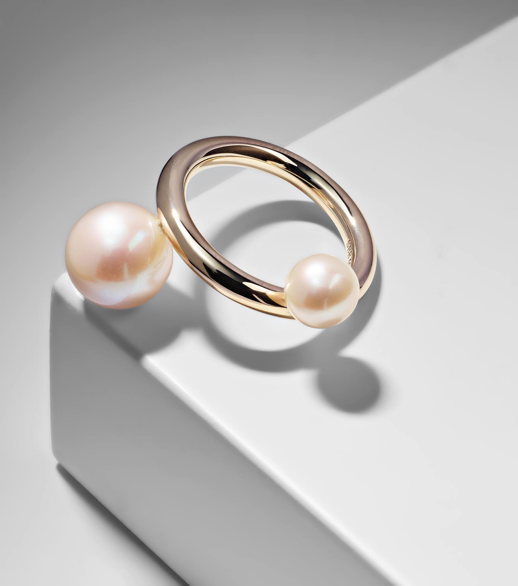 La Grace 14kt gold ring with pearls - 5