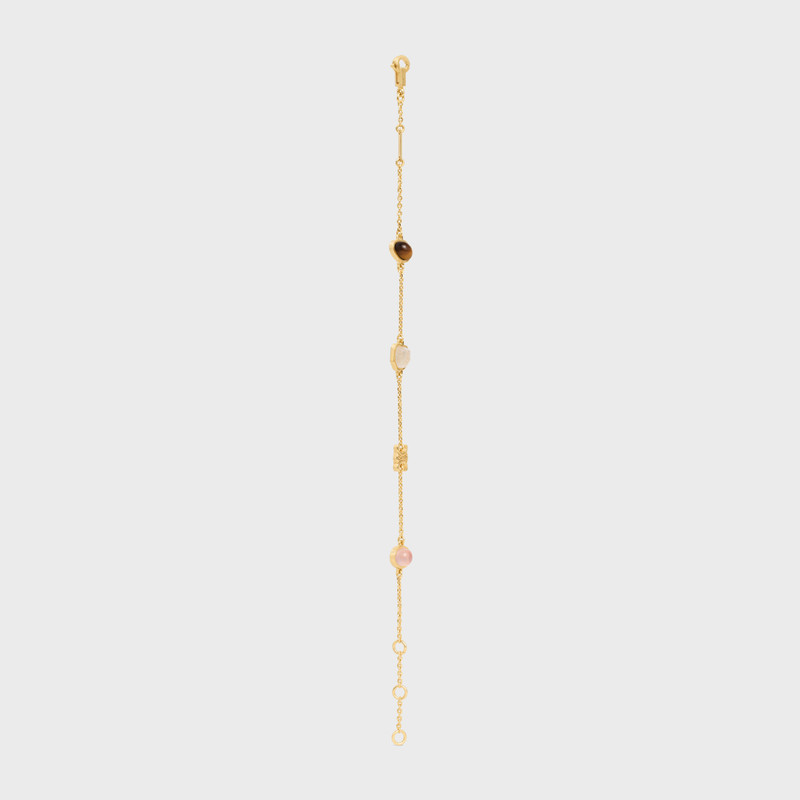 Triomphe Indie Bracelet in Brass with Gold Finish, Rutilated Quartz, Pink Quartz and Tiger Eye 3
