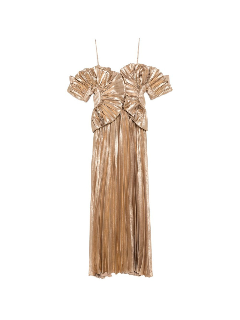 pleated ruffled dress 1