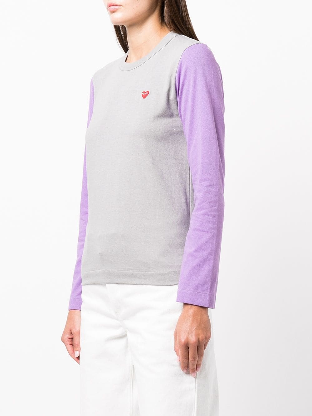 two-tone logo patch T-shirt - 3