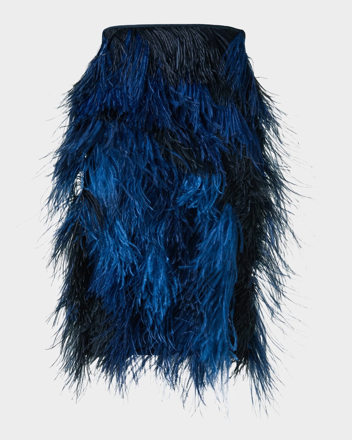 Alysons Cyanotype Print Feather Pencil Skirt - 1