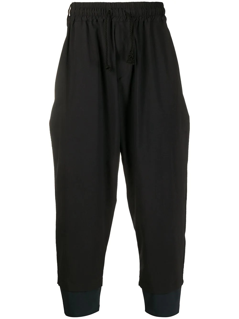 two-tone drop-crotch sarouel trousers - 1