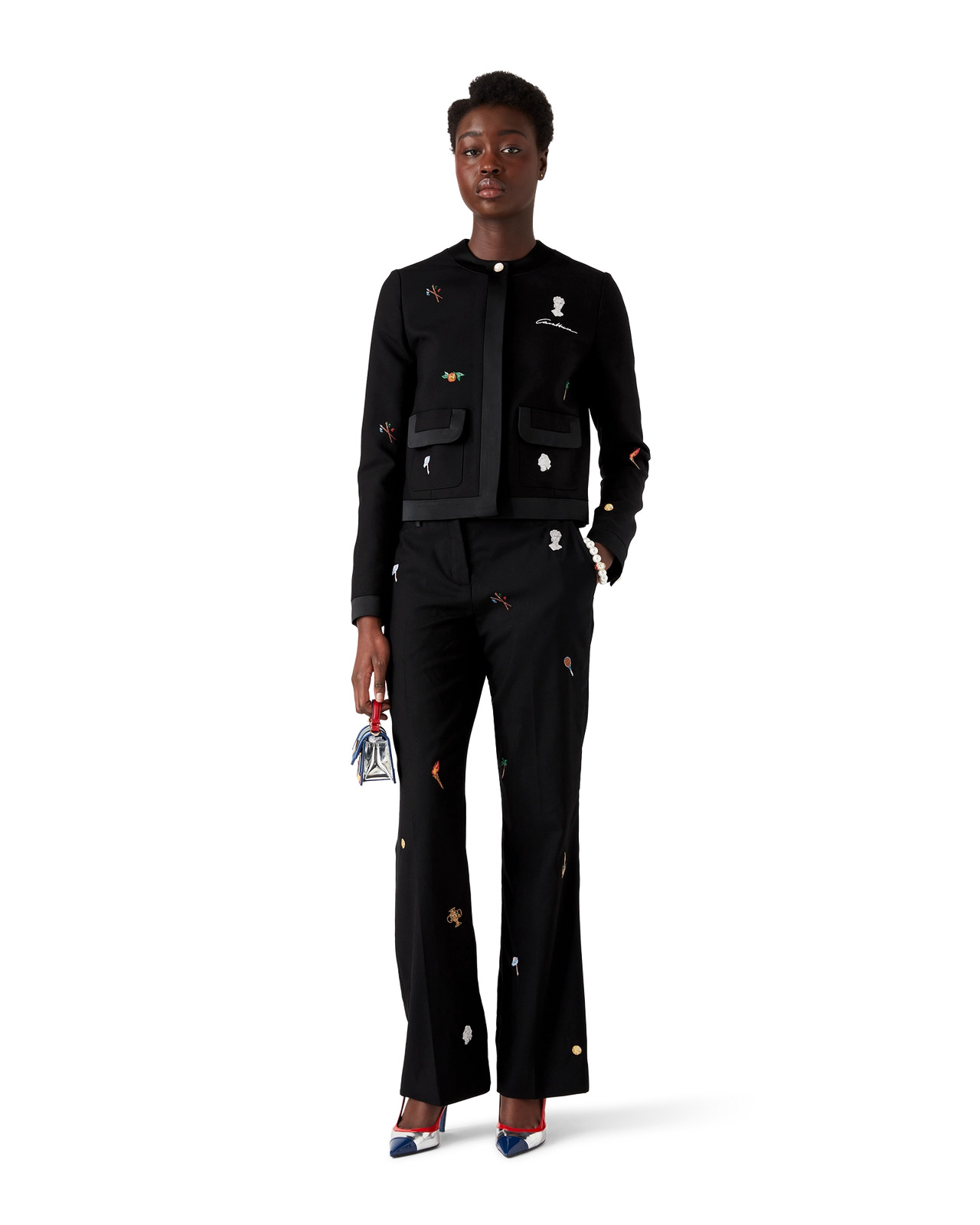 Embroidered Motif Wool Tailored Trousers | Casablanca Paris - 2